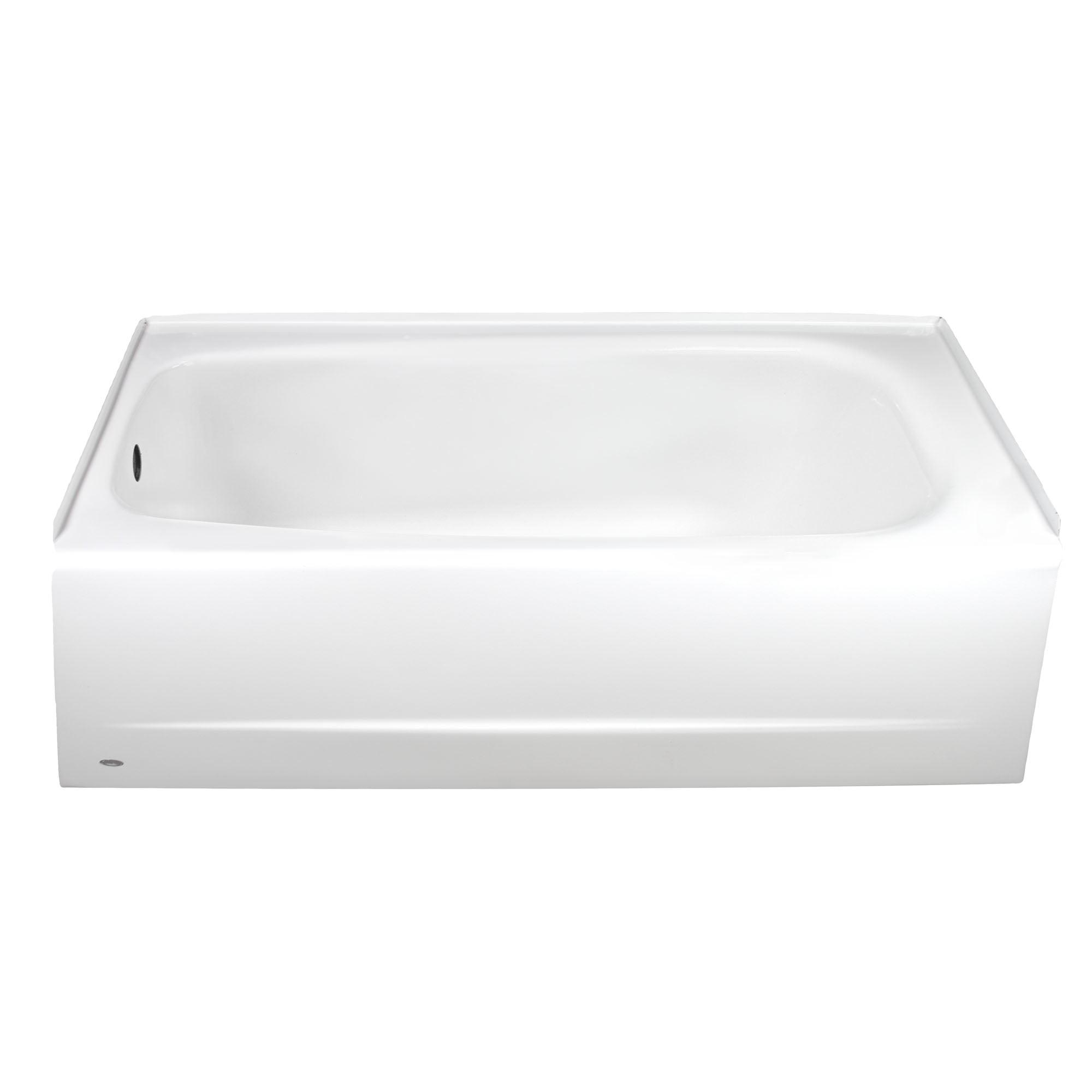 Cambridge 60'' White Cast Iron Alcove Bathtub with Left Drain