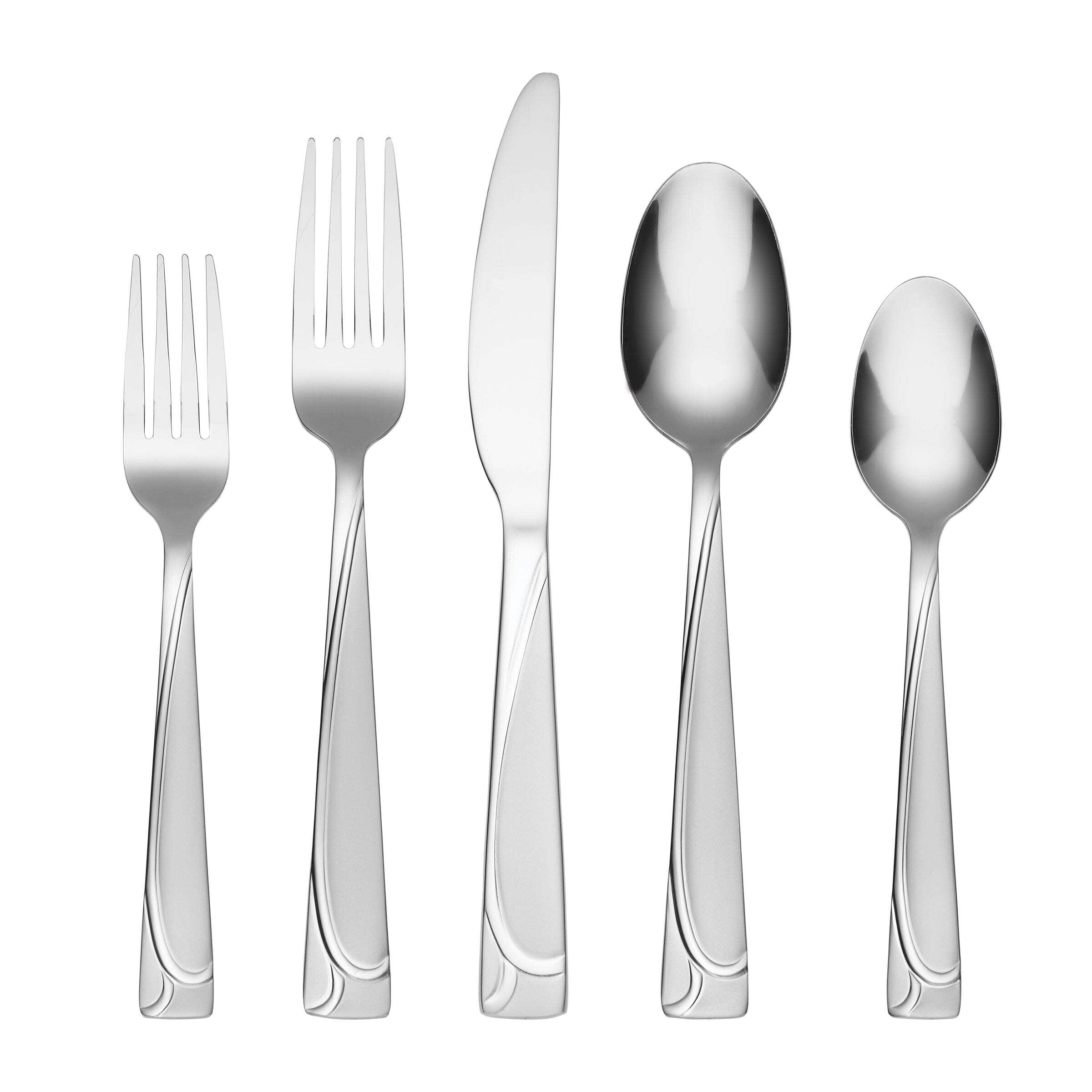 Cambridge Mena Frost 18/0 40-Piece Flatware Set with Chrome Buffet