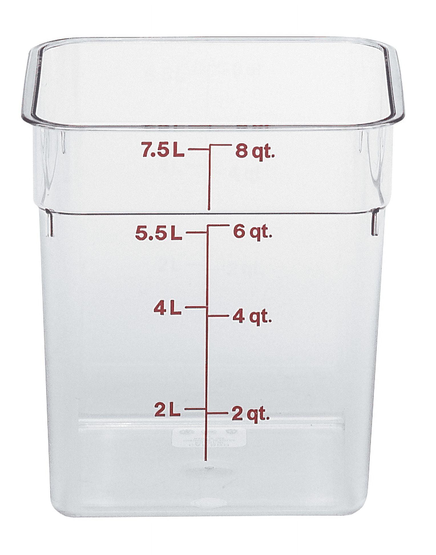 Clear 8 Quart Square Polycarbonate Food Storage Container