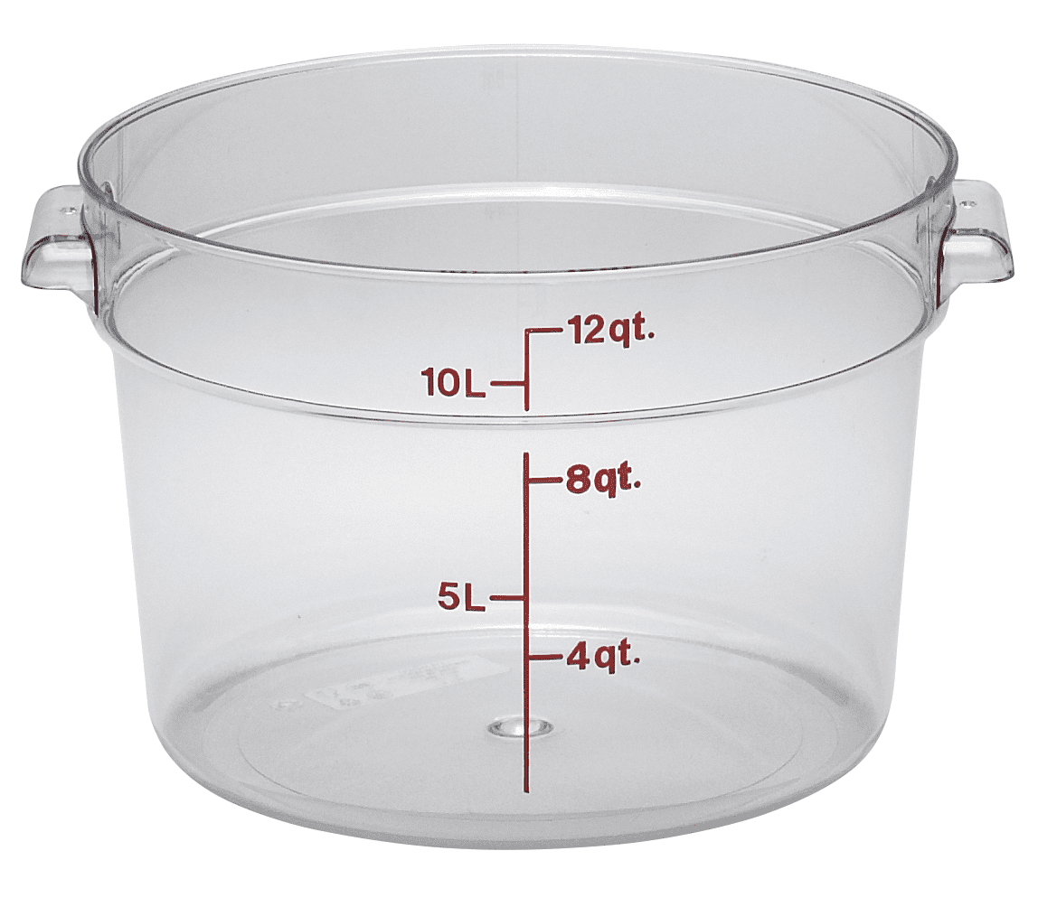 Clear 12 Quart Round Polycarbonate Food Storage Container