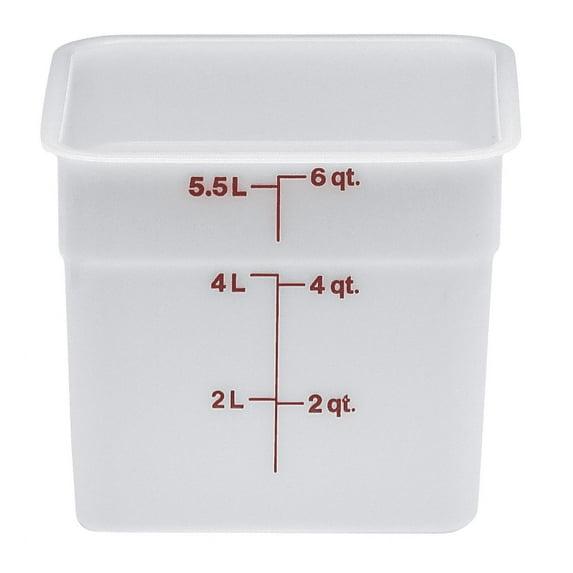 6-Quart White Polyethylene Food Storage Container