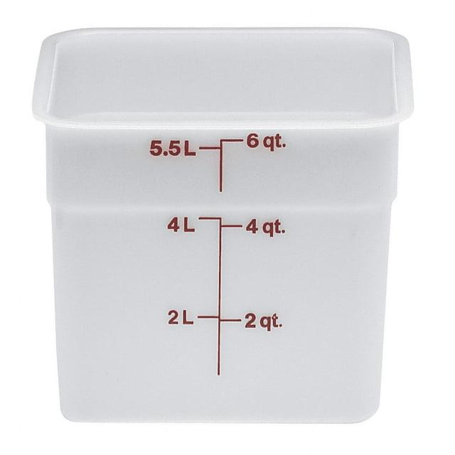 6-Quart White Polyethylene Food Storage Container