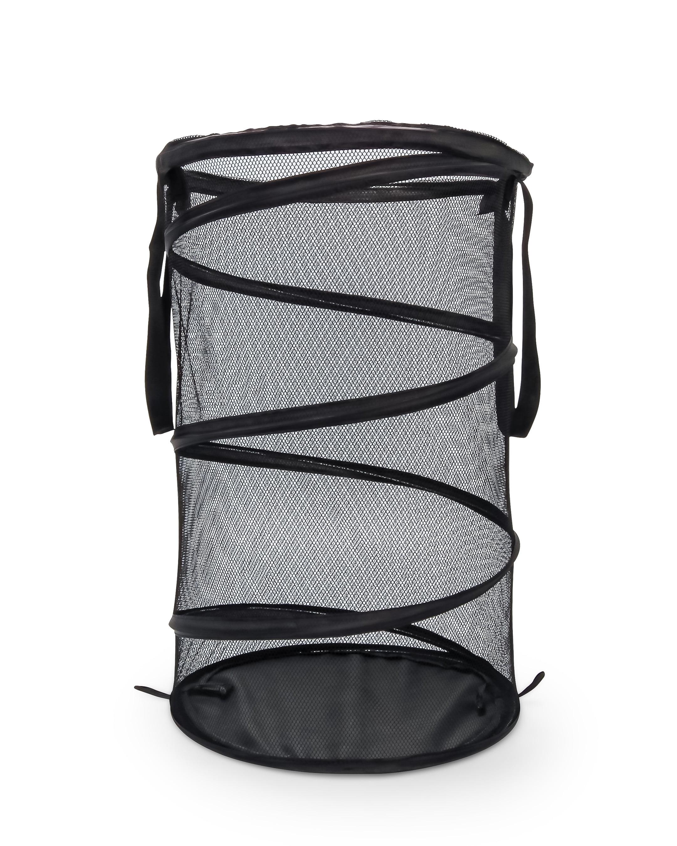 Black Mesh Collapsible Pop-Up Laundry Hamper