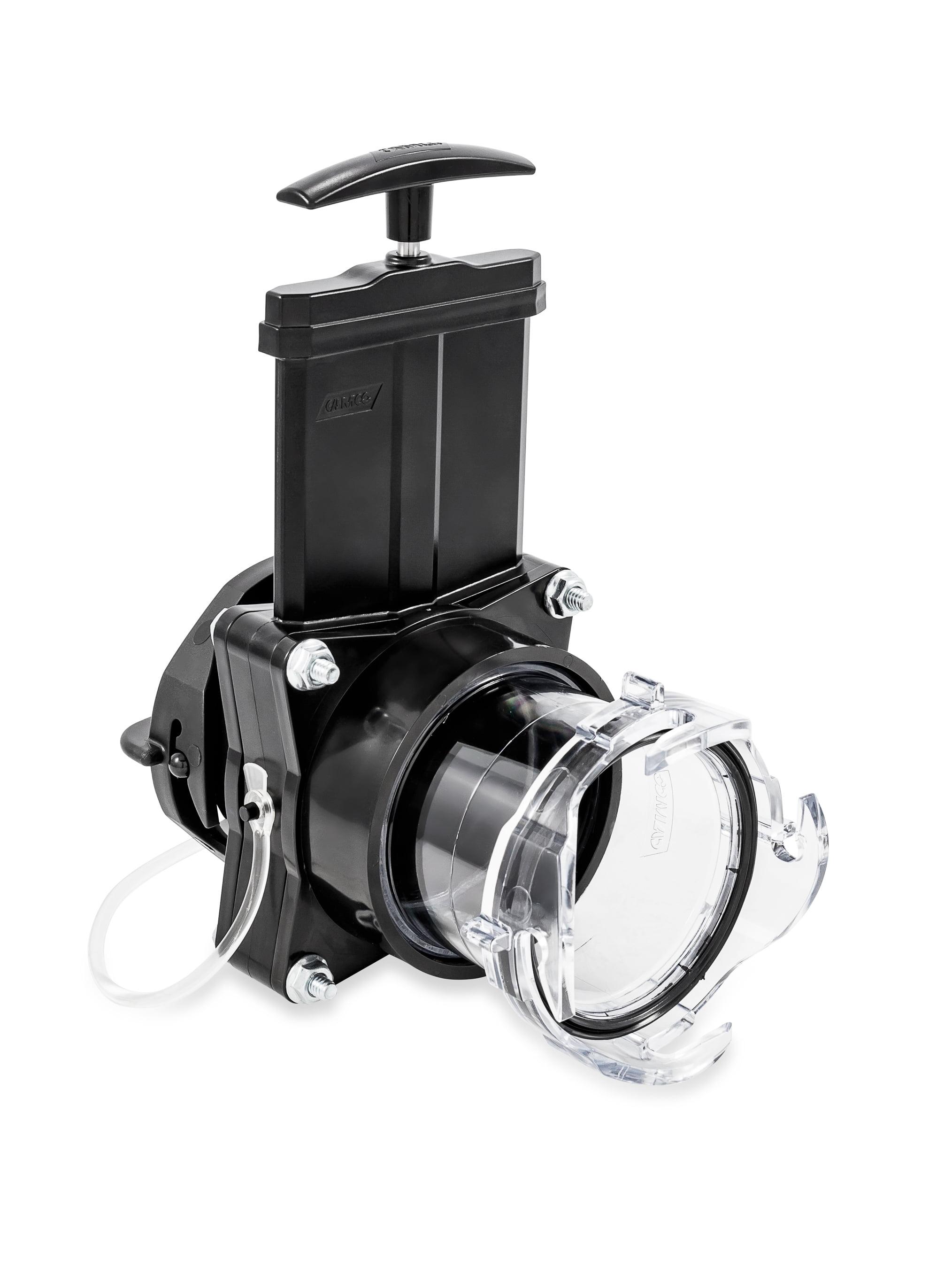 Camco RV Gate Valve | Features Built-In 3-1/2-inch Clear Adapter | Provides a Quick Fix for Leaky Valves | Black and Clear (39053)