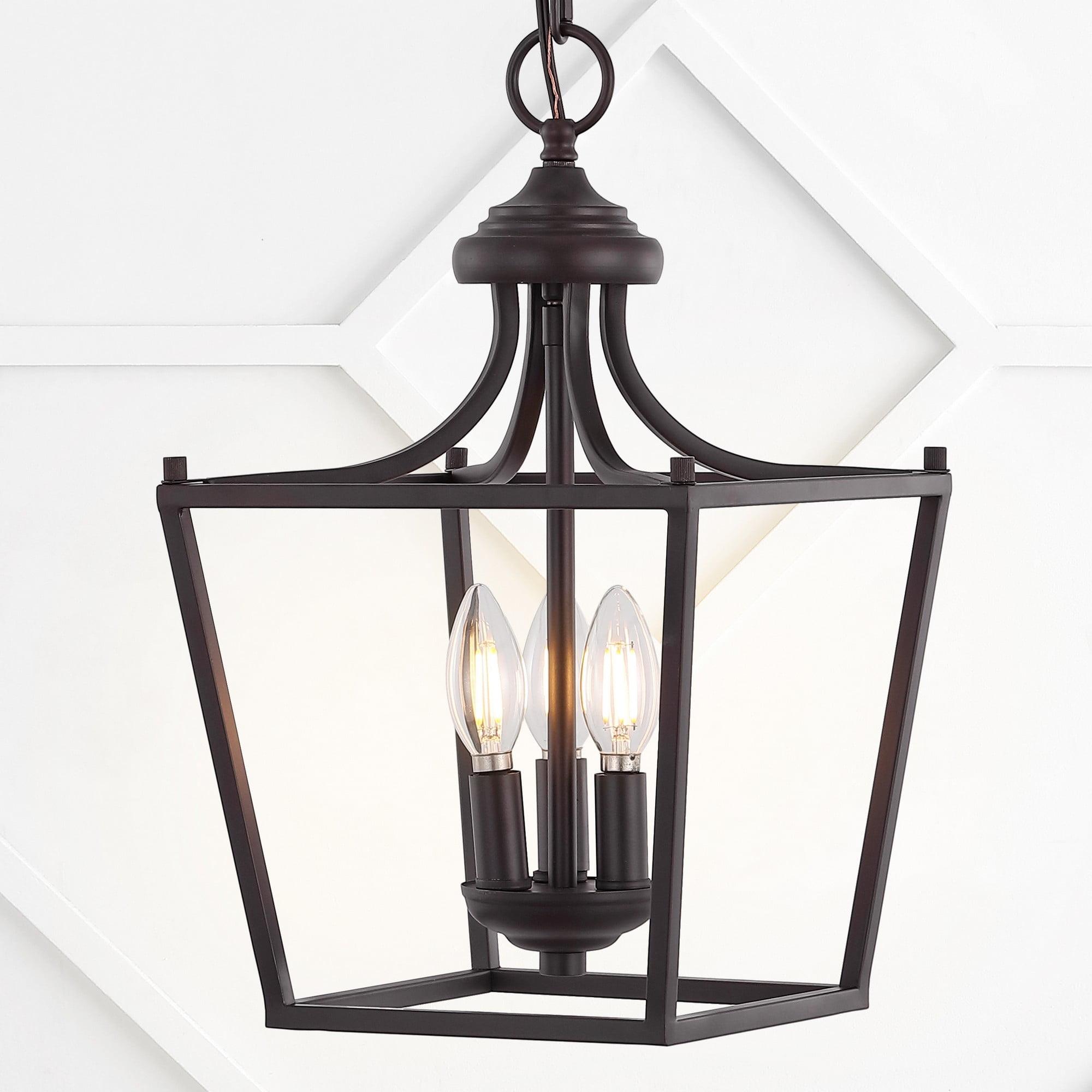Camden 10" 3-Light Iron Classic Midcentury Pendant Lantern, Oil Rubbed Bronze