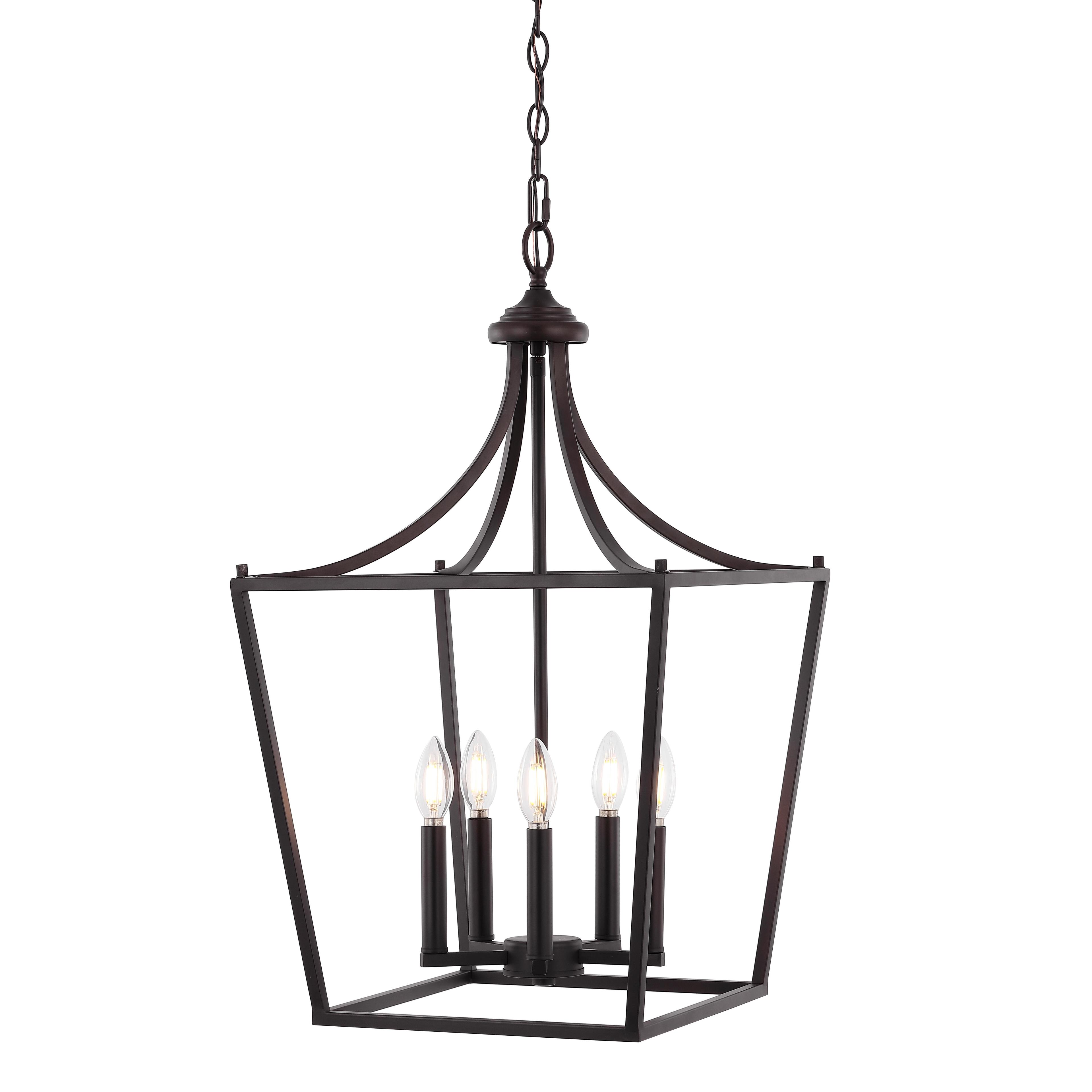 Camden 16" Oil-Rubbed Bronze 5-Light LED Iron Pendant Lantern