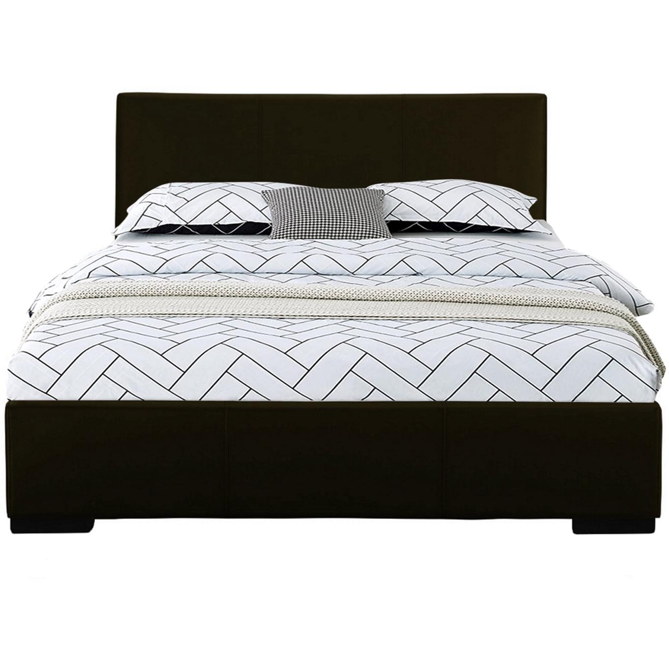 Abbey Black King Upholstered Faux Leather Platform Bed