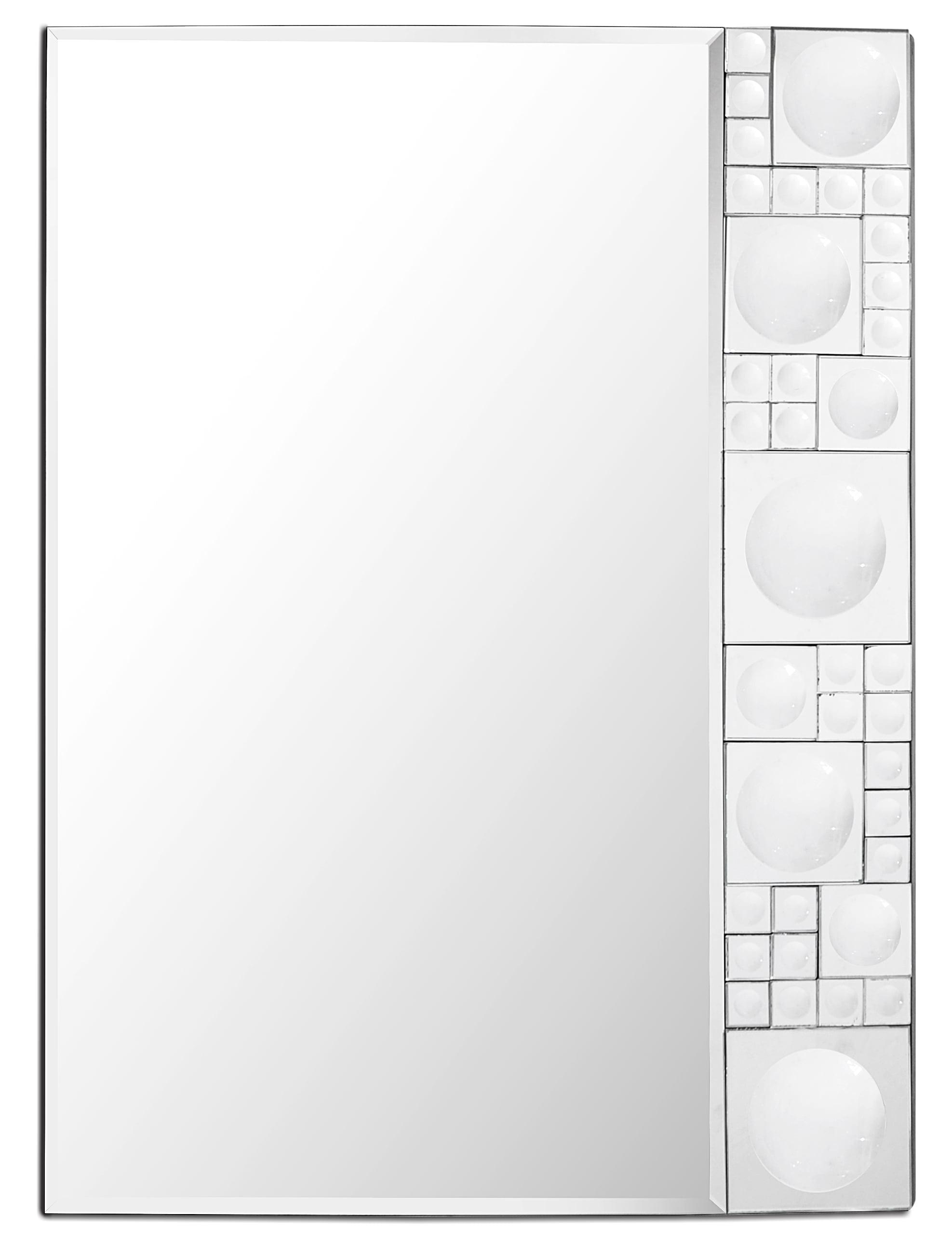 Chic Bubbles Geometric Clear Mirror 31.5" x 37.8" with Silver Backing