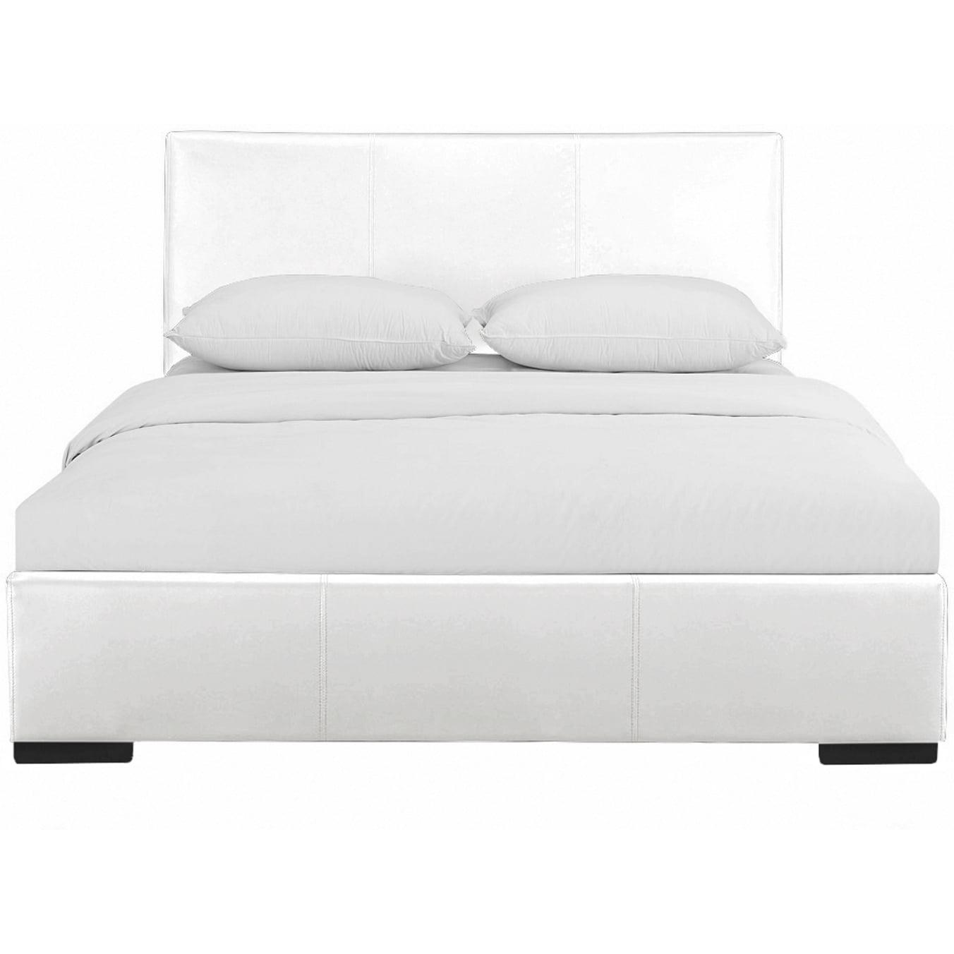 Camden Isle Hindes Platform Bed | Upholstered | Low Profile | Twin, White