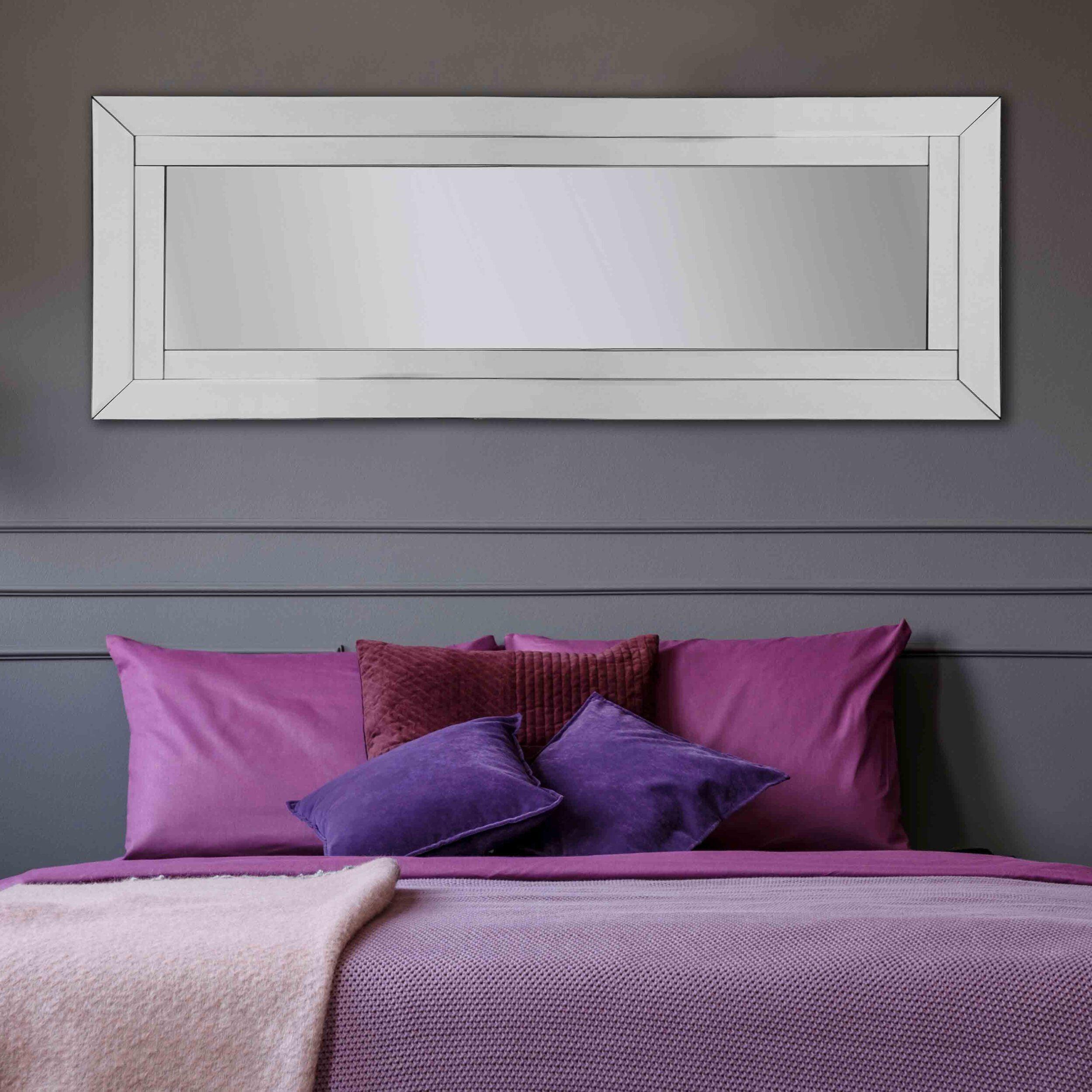 Elegant Full-Length 48" Silver Rectangular Bathroom Mirror