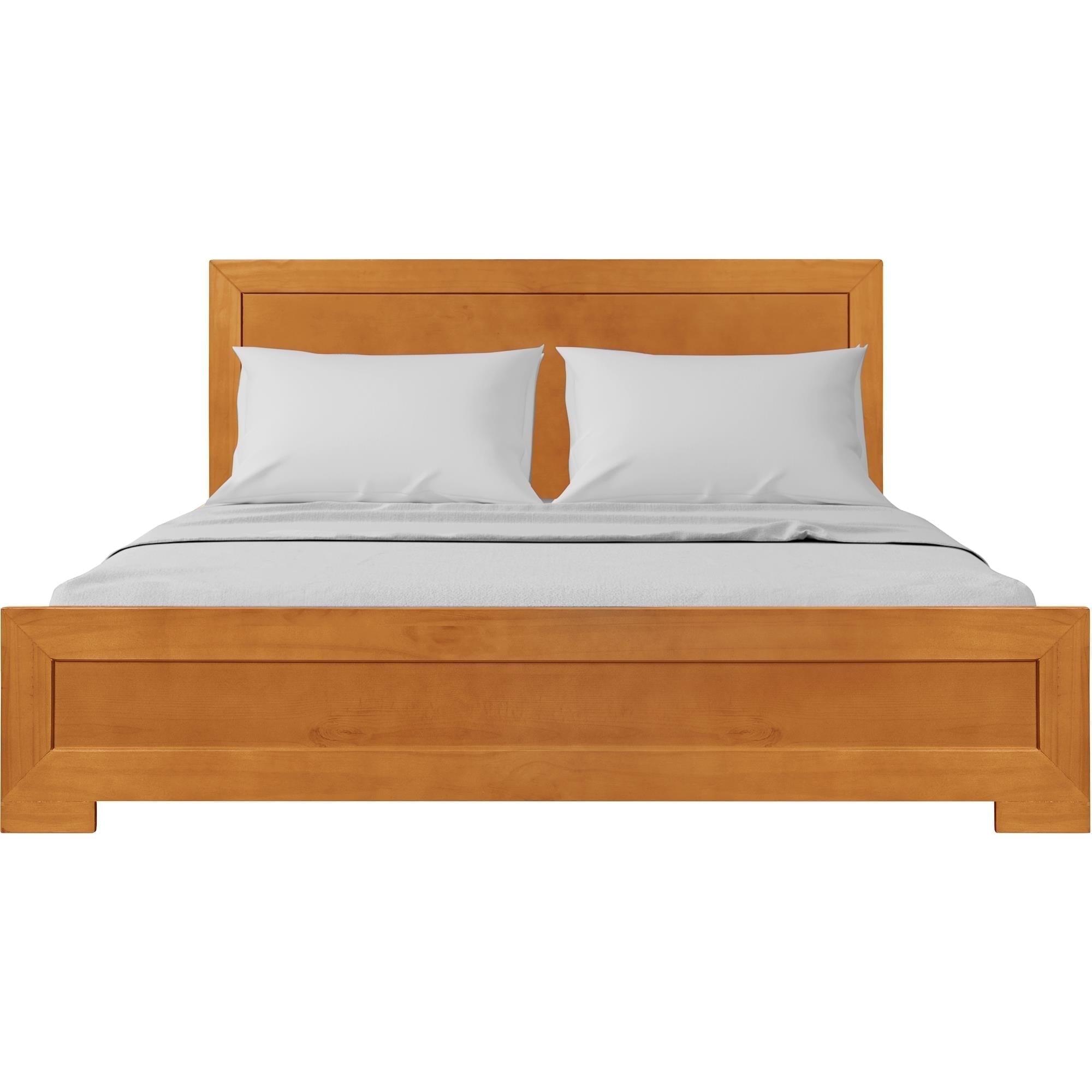 Camden Isle Oxford Platform Bed | Paneled Headboard | Low Profile | Full, Cherry