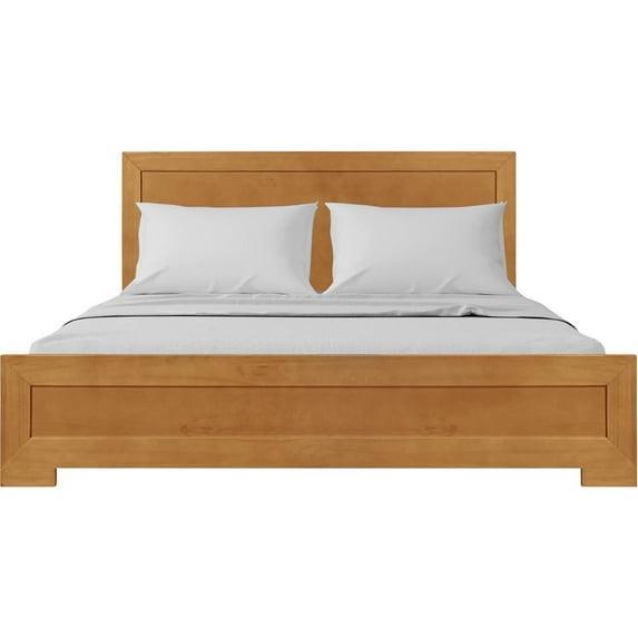 Camden Isle Oxford Platform Bed | Paneled Headboard | Low Profile | Full, Oak