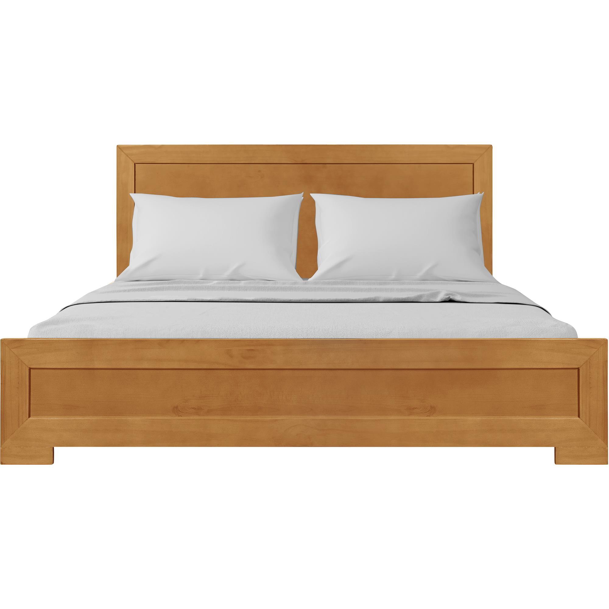 Oxford Oak King Platform Bed with Paneled Wood Headboard