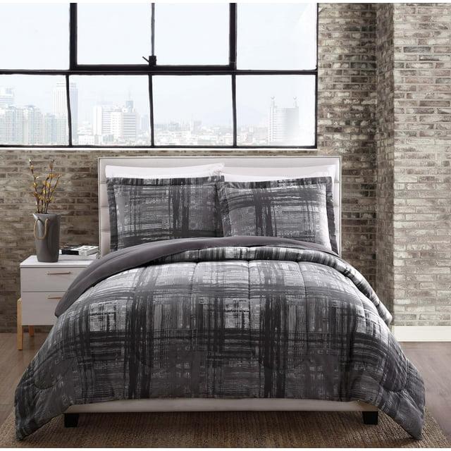 Style 212 Camden Modern & Contemporary Box Stitch Plaid Comforter Set