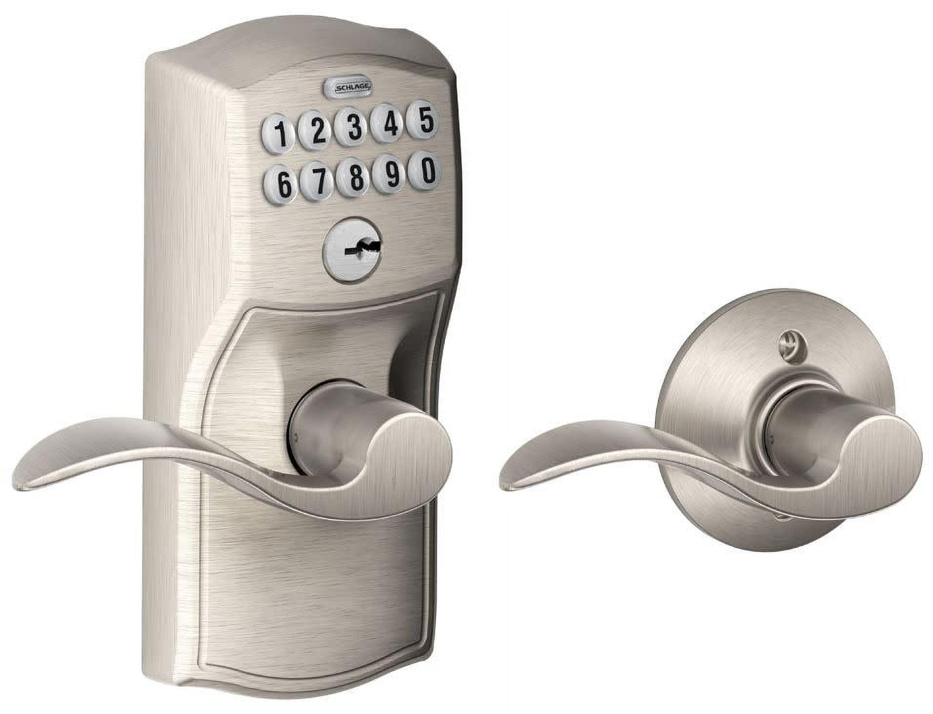 Camelot x Accent Lever Keypad Entry Auto-Lock - Satin Nickel