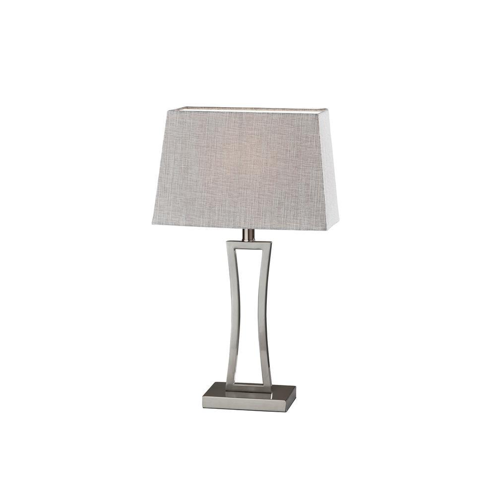 2pc Camila Table Lamps Bonus Silver - Adesso: Modern Metal Bedside Lamp Set, UL Listed, No Assembly Required