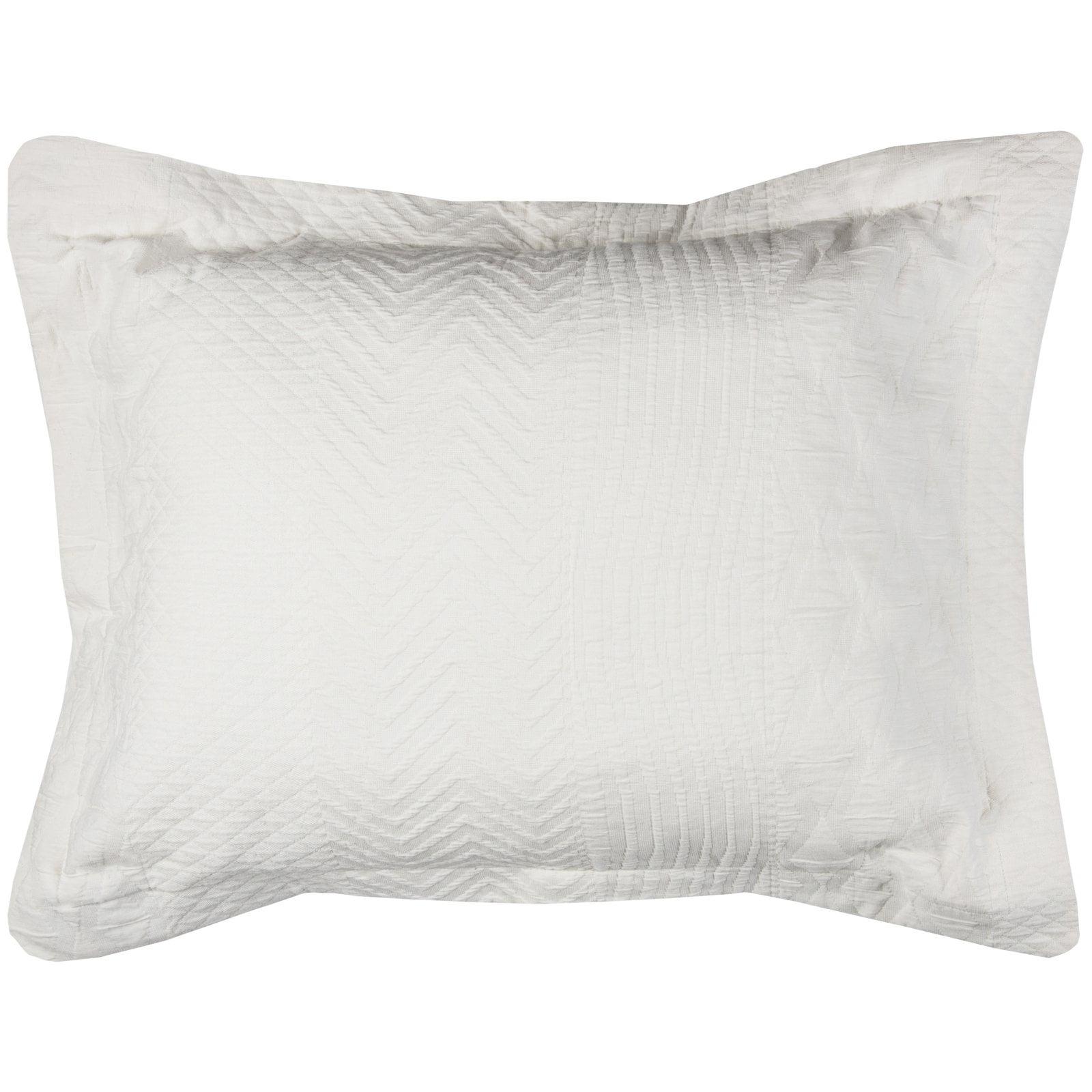 Camilia White Cotton Matelasse Quilted Sham