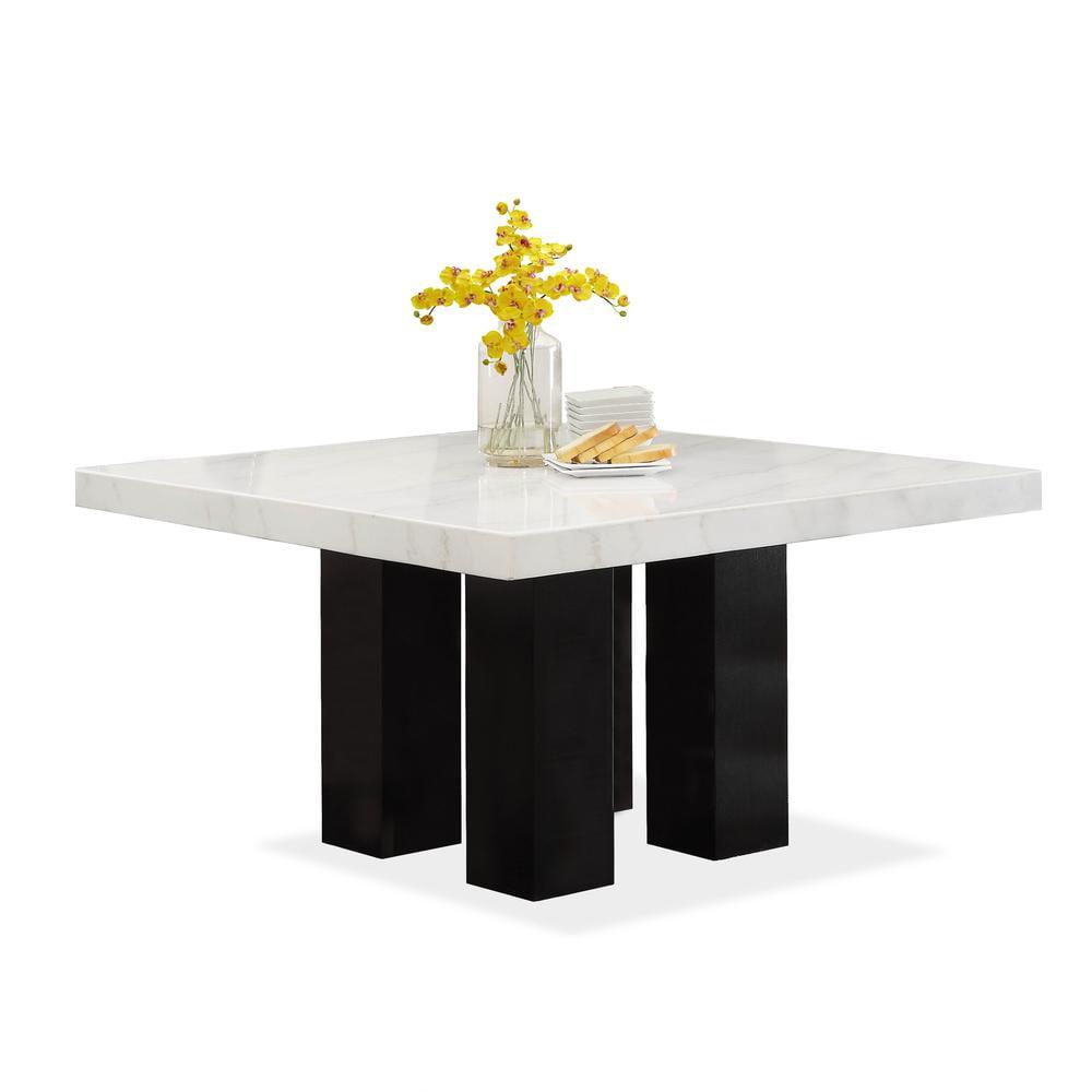 Camilla White Marble Top Square Dining Table