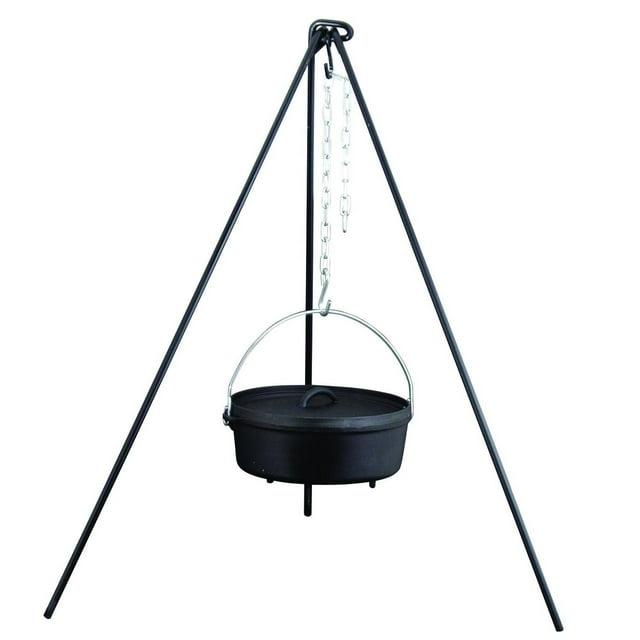 Heavy-Duty Black Cast Iron Dutch Oven Tripod with Adjustable Chain