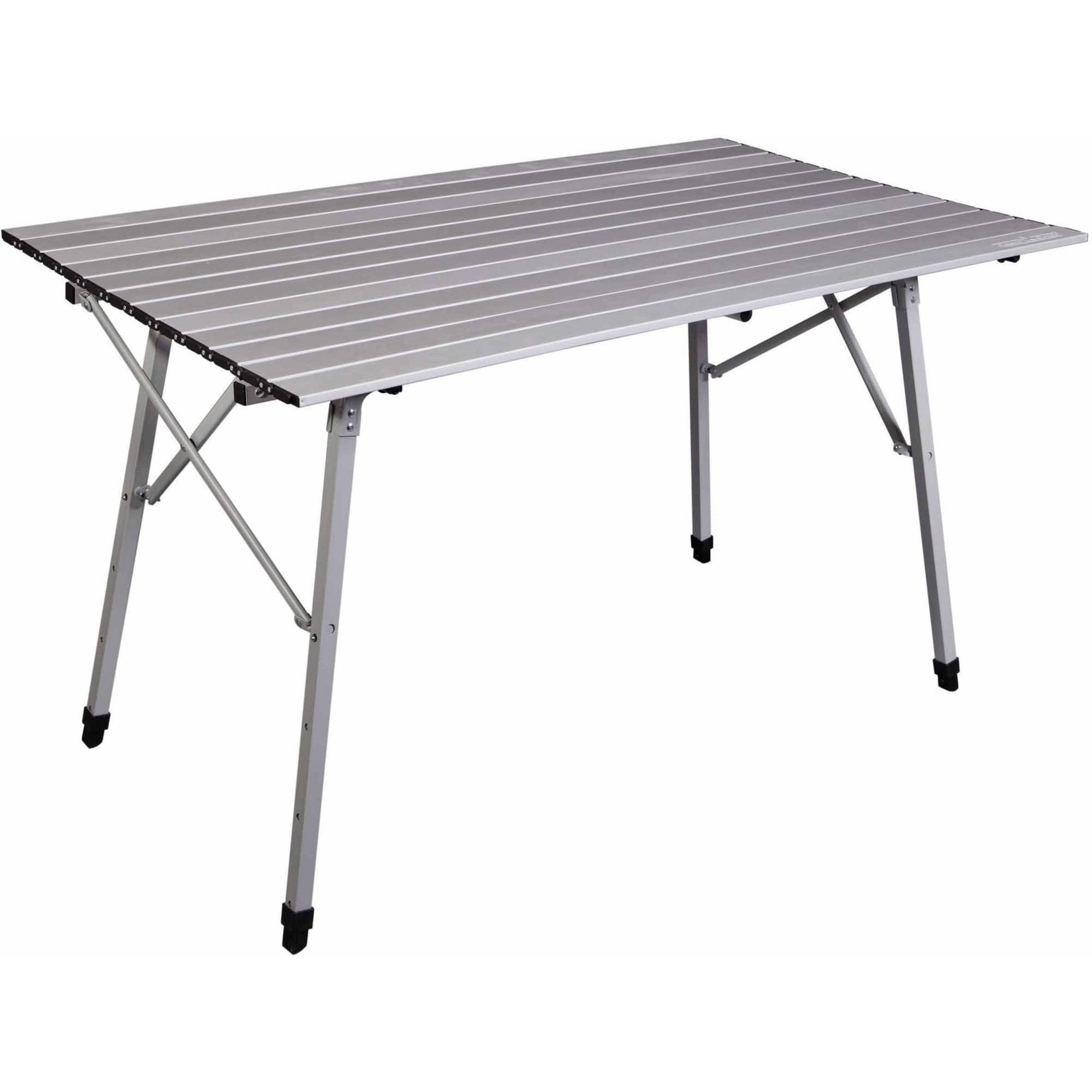 Adjustable Height Aluminum Camping Table with Carry Bag