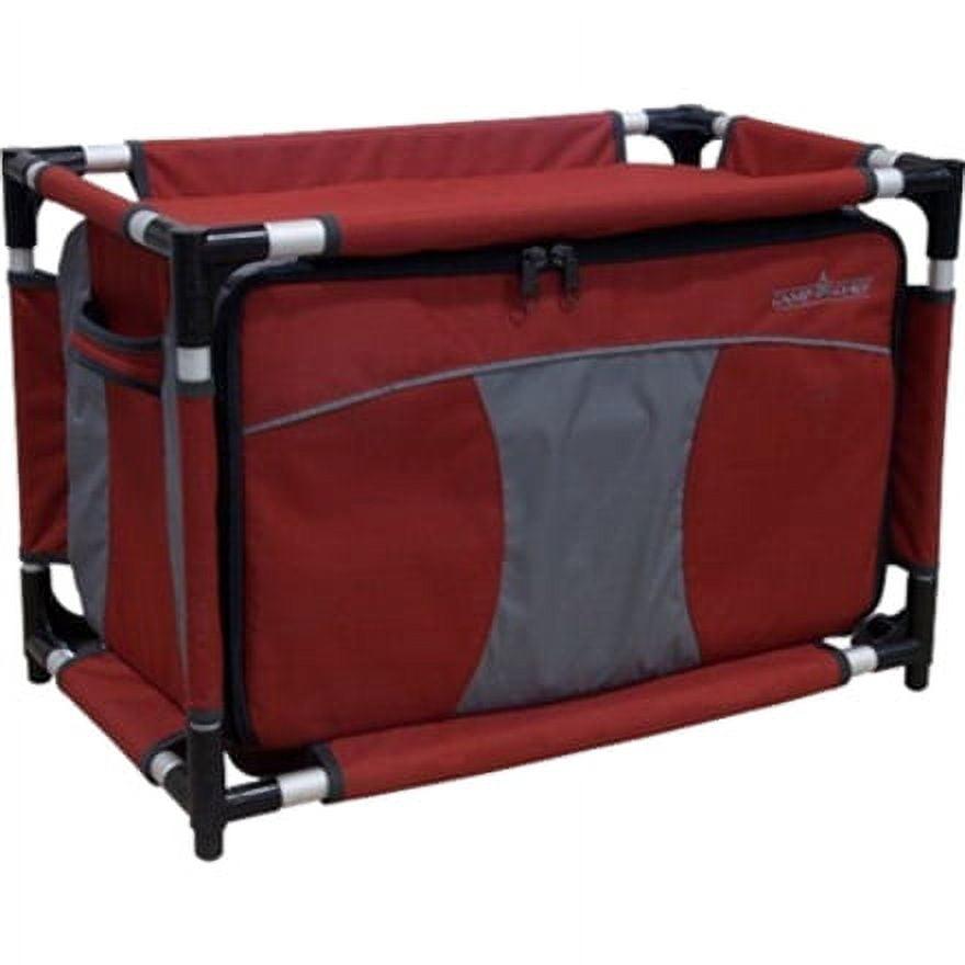 Red and Gray Aluminum Camping Organizer Table