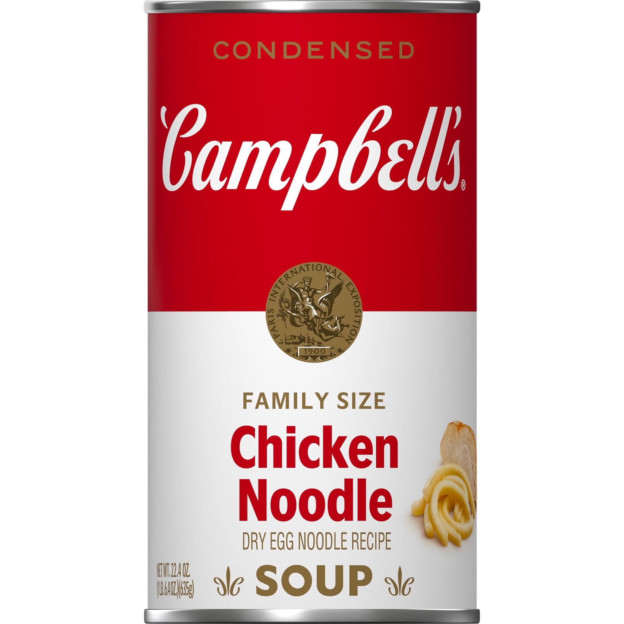 Campbell’s Condensed Chicken Noodle Soup Dry Egg Noodle Recipe, 22.4 oz Family Size Can