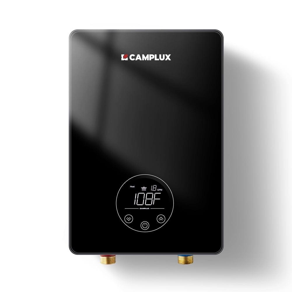 CAMPLUX 1.8 GPM Tankless Electric Water Heater 6kW 240V, TE06BPro Black