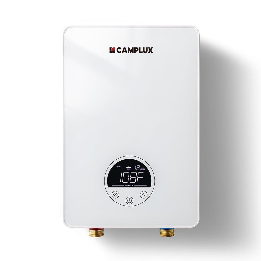 CAMPLUX 1.8 GPM Tankless Electric Water Heater, 6kW 240V, TE06Pro, White