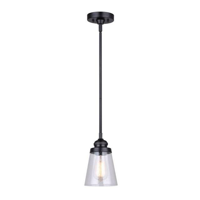 Canarm  1 Light Pendant, Black Finish Matte Black