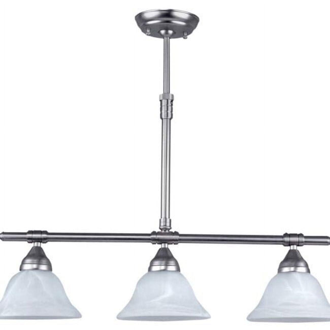 Athena 27'' Brushed Pewter Linear Chandelier with Alabaster Glass