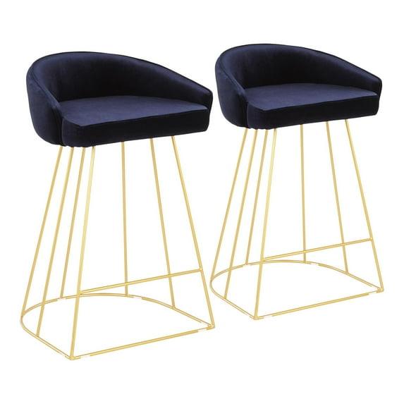 Wenty Canary Upholstered Counter Stool with Metal Frame (Set of 2)