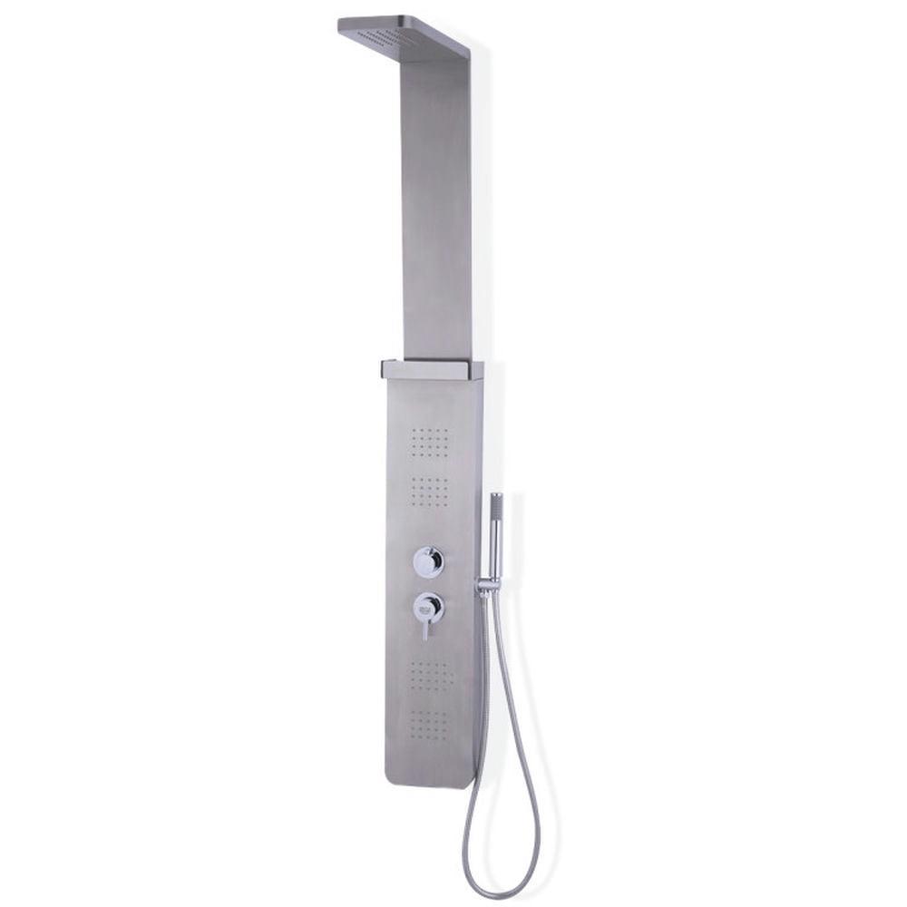 Canddidliike 59” Stainless Steel Shower Panel with Massage Jets and Hand Shower , Rain Shower Head, Wall Mounted High Pressure Shower Head Combo Set