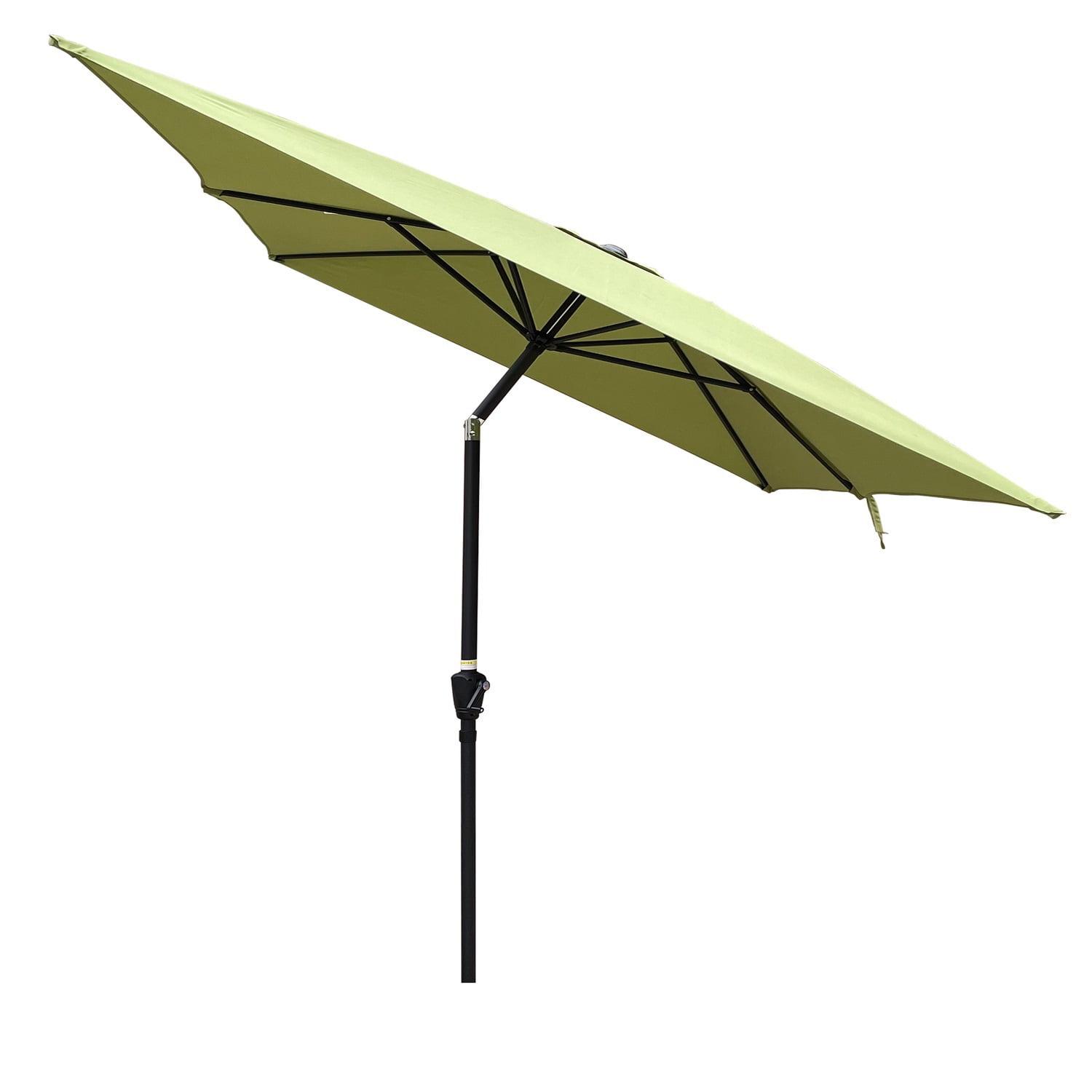 Lime Green 6x9ft Rectangular Outdoor Patio Umbrella with Crank and Tilt