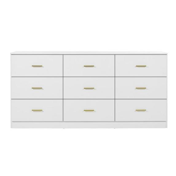 Resenkos Modern White 9-Drawer Dresser for Bedroom - Ample Storage Wide Chest of Drawers, Sturdy & Safe,White
