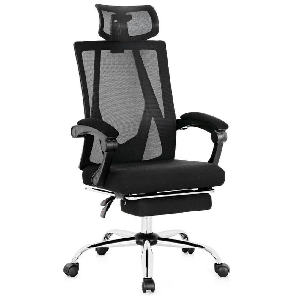 Canddidliike Ergonomic Recliner Mesh Office Chair with Adjustable Footrest-Black, Home Office Computer Desk Chair, Ergonomic Office Chair for Bedroom,Study