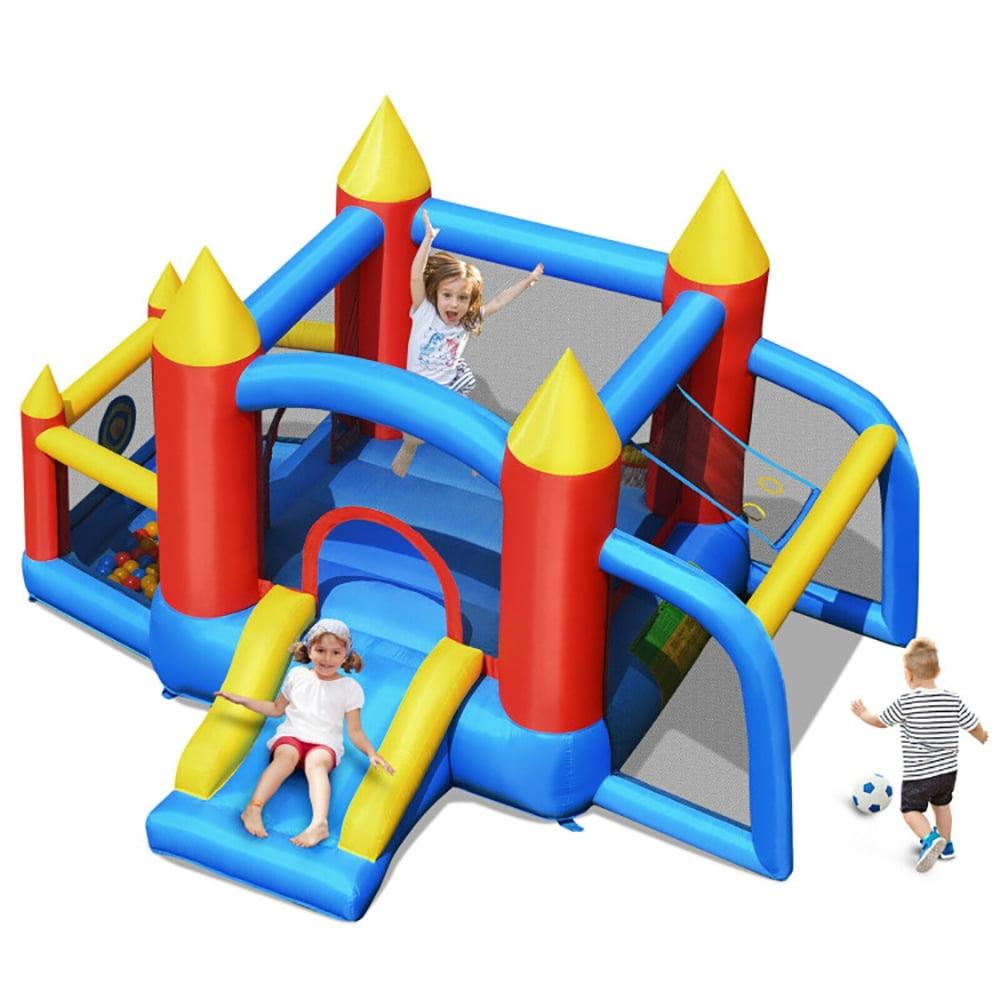 Multicolor Inflatable Castle Bounce House with Slide and Blower