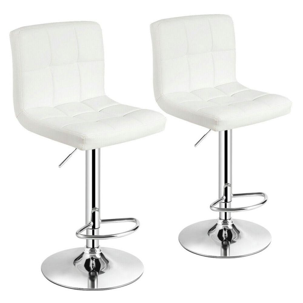 Bar Stools 1 Set Of 2, Counter Height Bar Stools, Square Cushion Bar Stools With Back, Footstool, Cafe, 2 Pieces