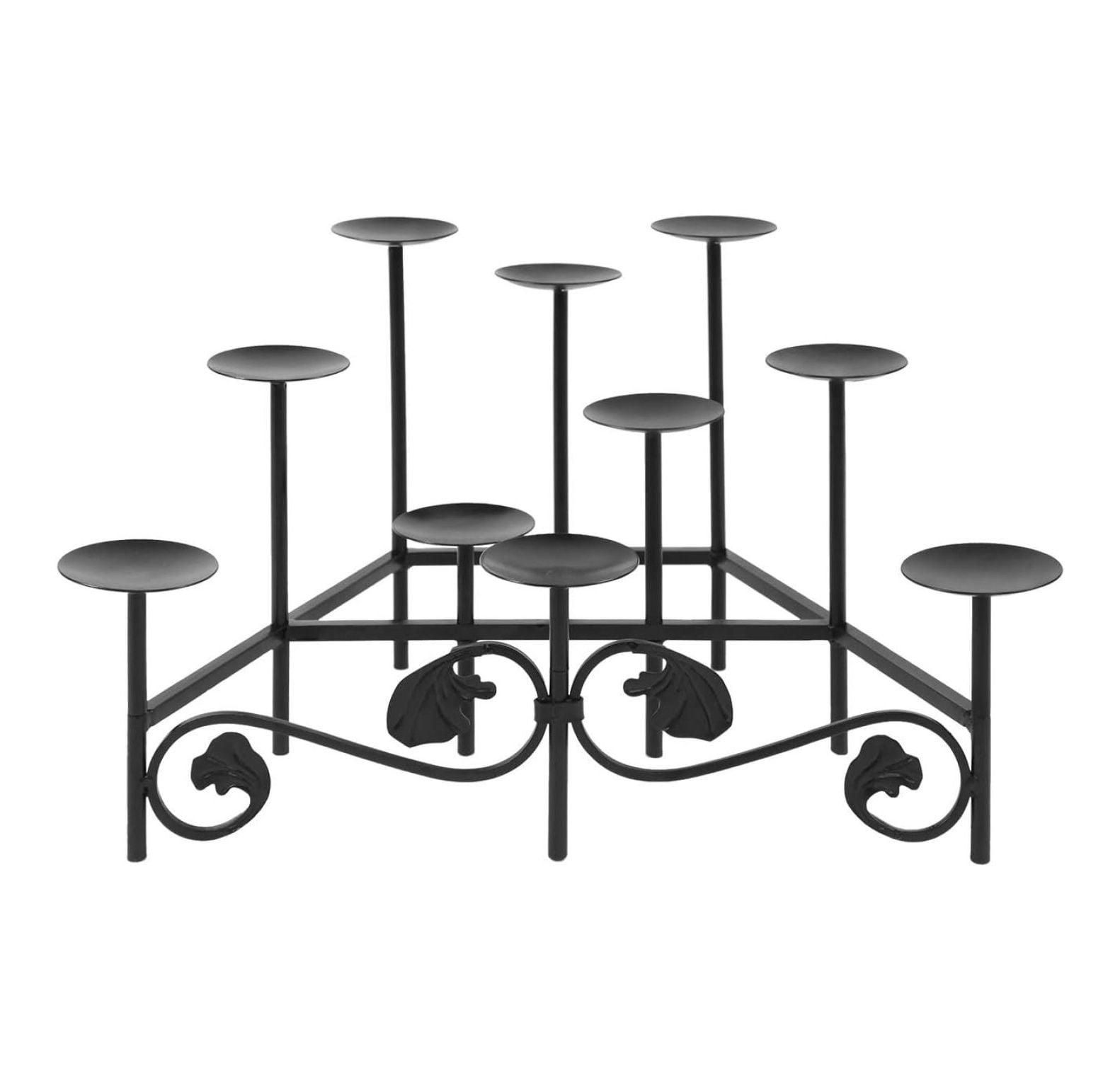 Imperial Black Wrought Iron 24" Candelabra with Scroll Detail