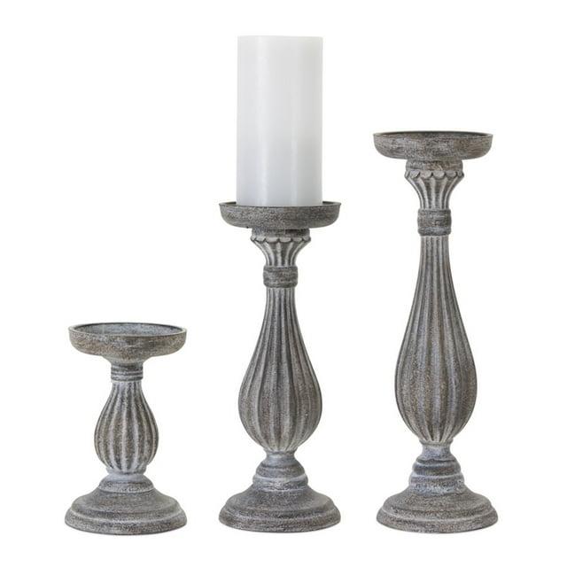 Candle Holder (Set of 3) 7"H, 11.25"H, 13.5"H Wood/Resin