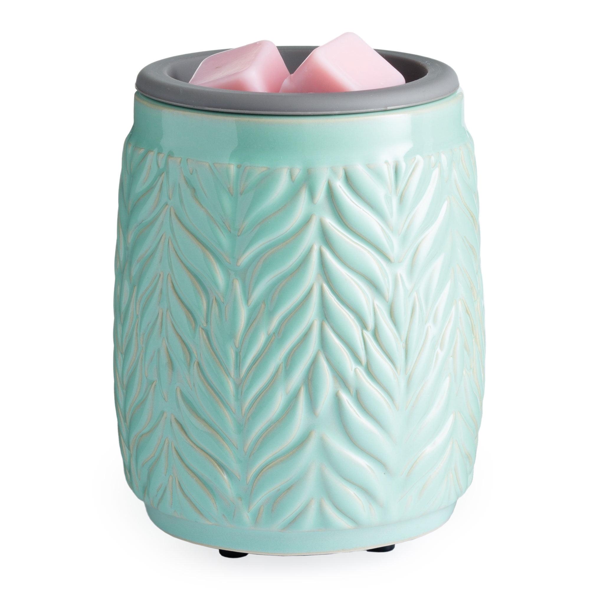 Mint Leaf Ceramic Wax Warmer with Silicone Dish