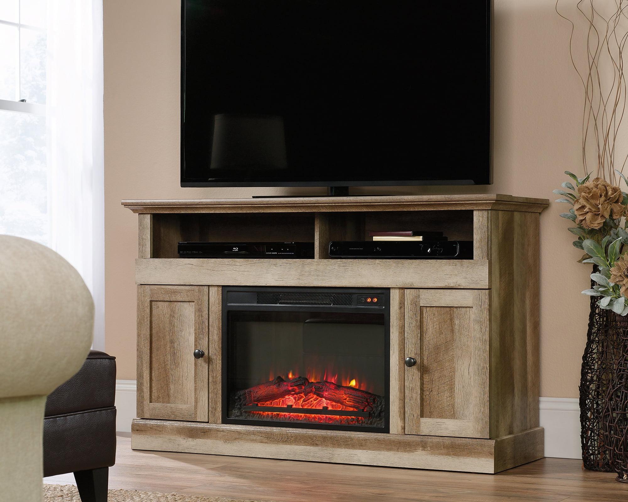 Brown Oak 51" Fireplace TV Stand with Cabinet