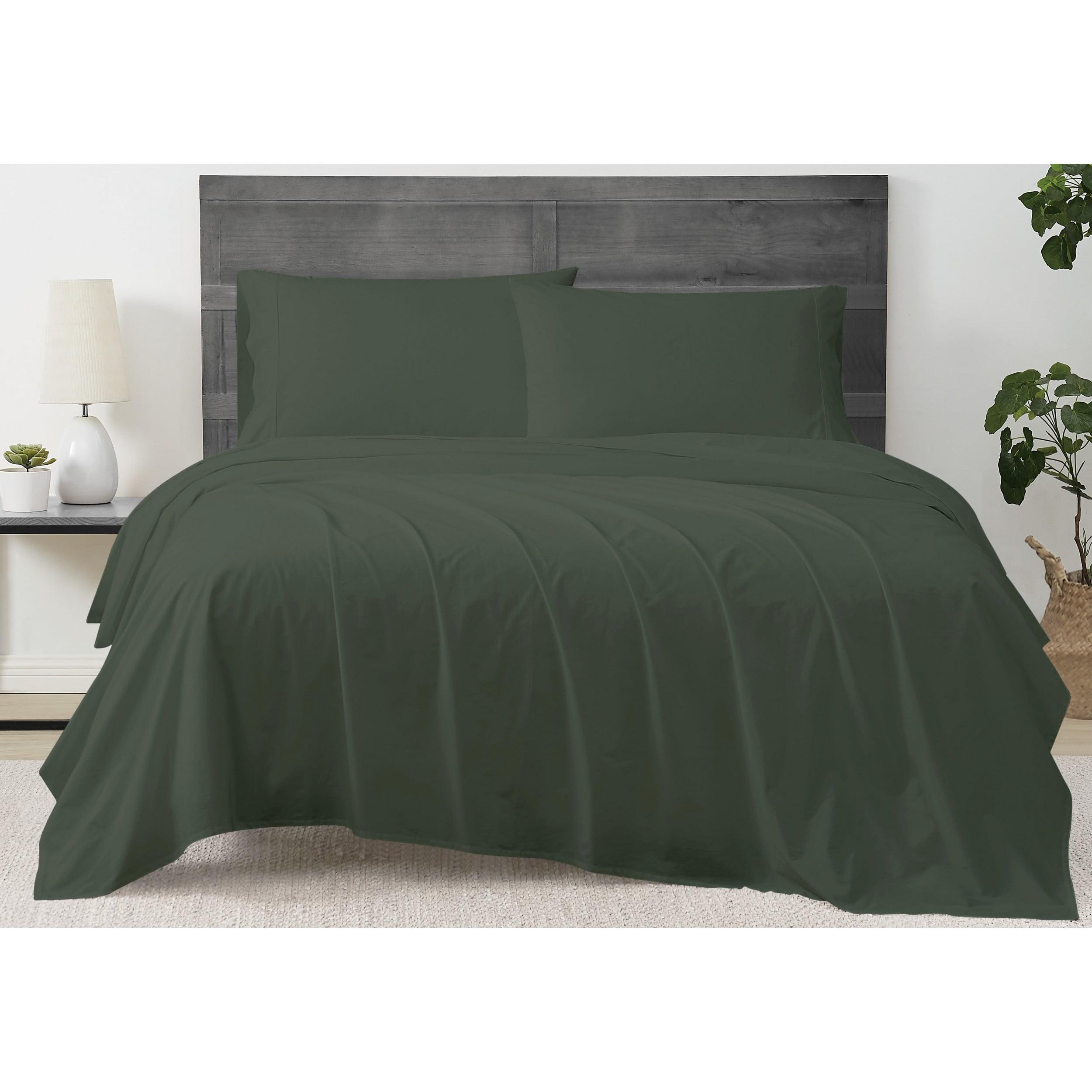 Cannon Solid Percale Green 3 Piece Twin Sheet Set