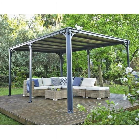 Palram - Canopia Milano 4300 10' x 14' Polycarbonate/Aluminum Gazebo - Gray/Bronze