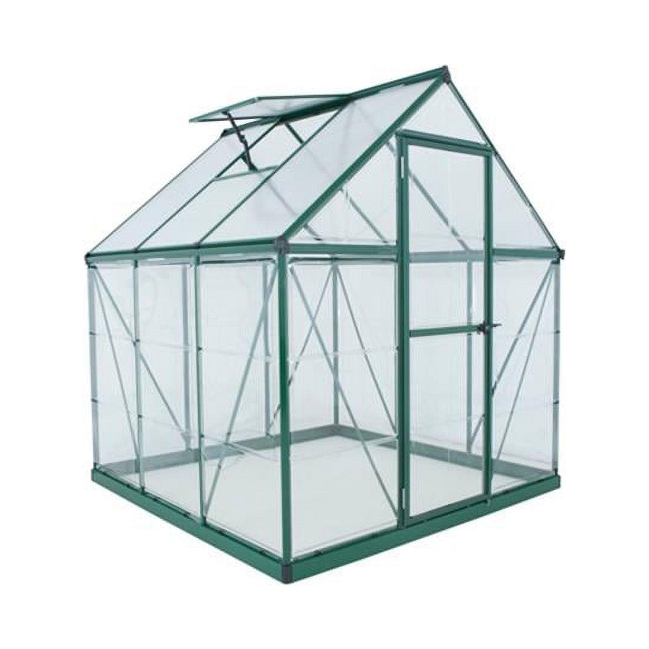 Palram 6' x 6' Green Polycarbonate Greenhouse with Aluminum Frame