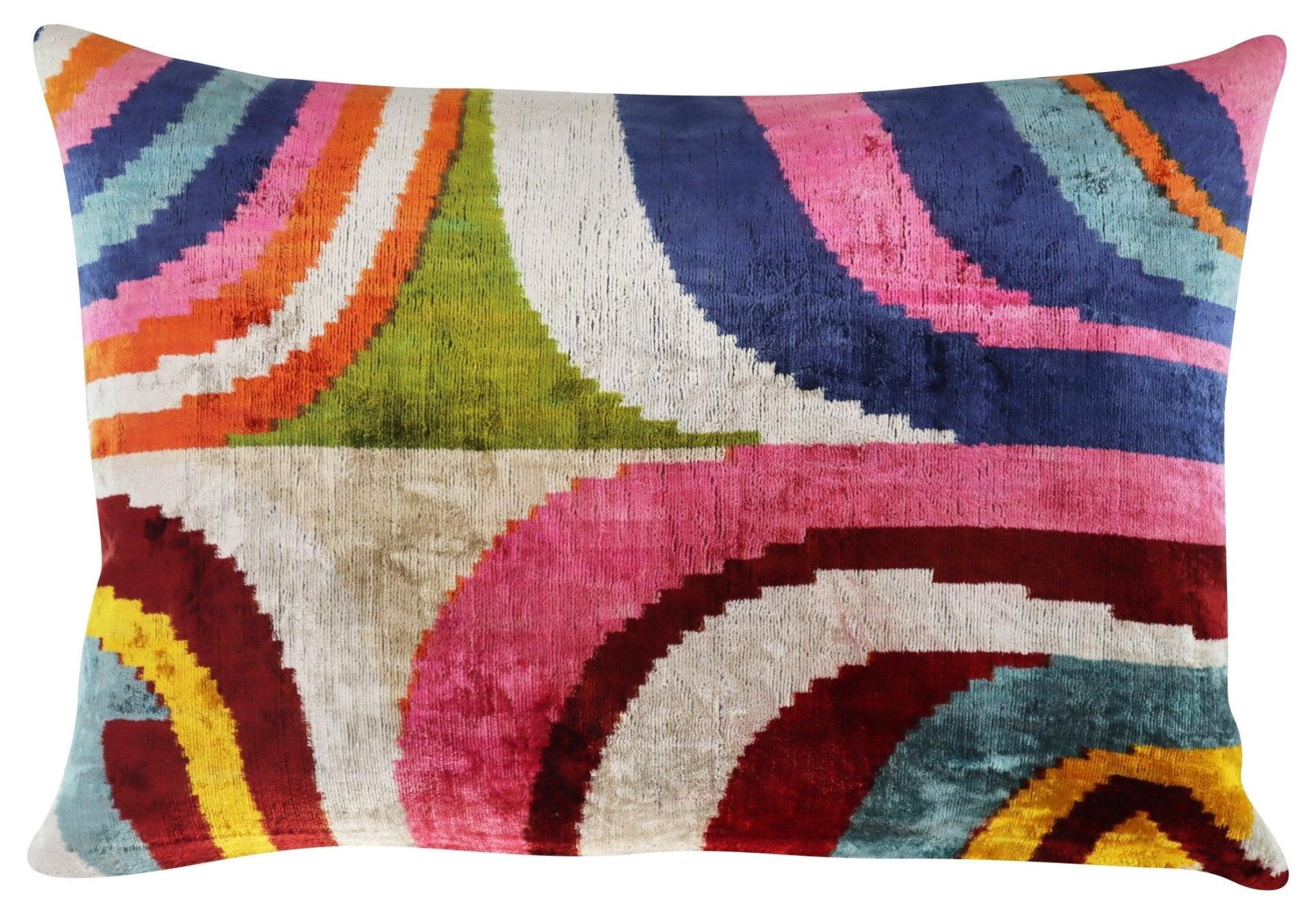 Canvello Geometric Velvet Throw Pillow