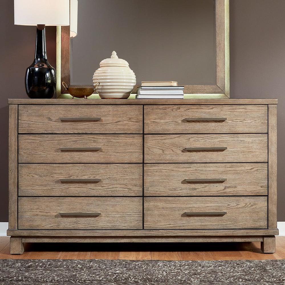 White Contemporary 8-Drawer Dresser with Soft Close and Felt Lined Drawers