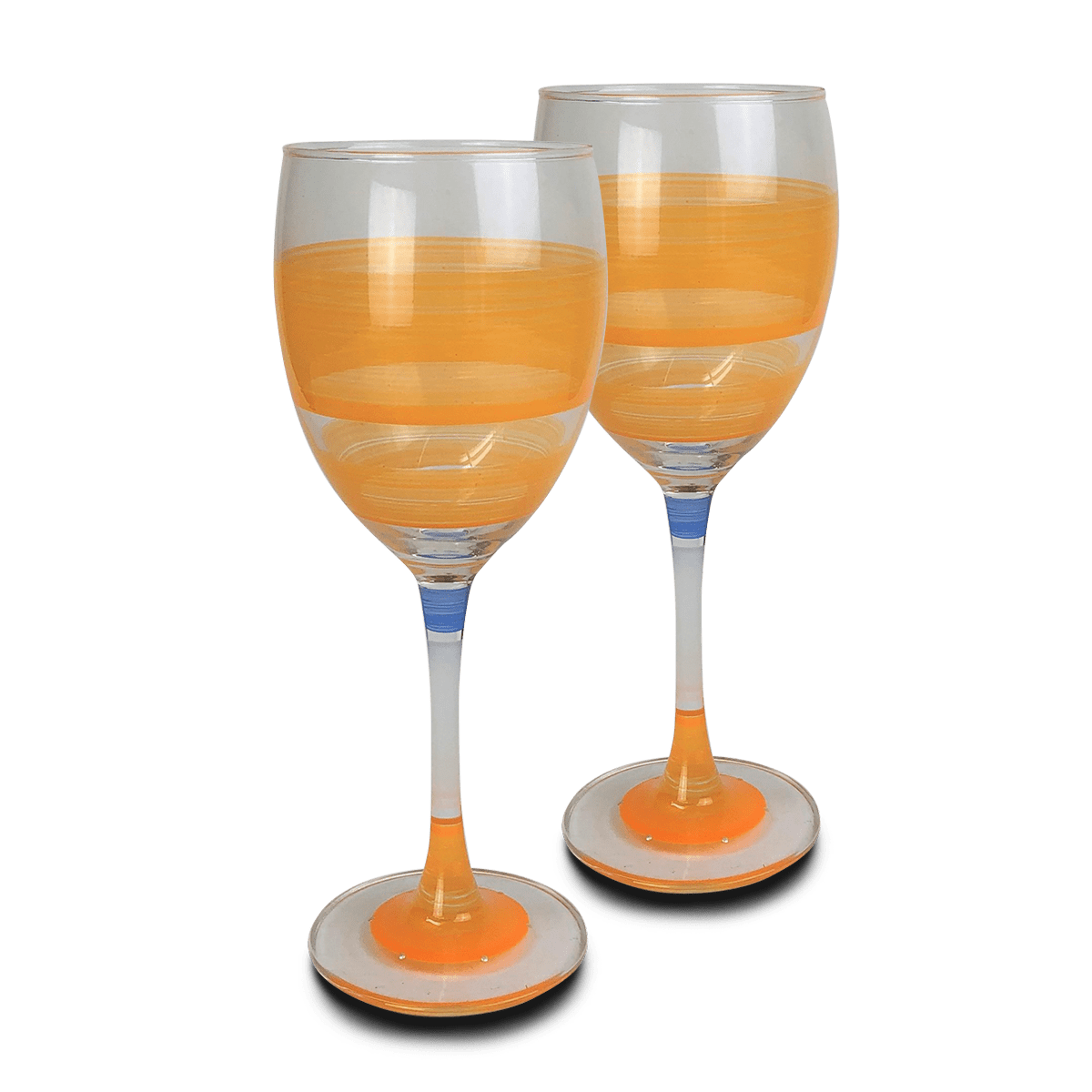 Golden Hill Studio Cottage Retro Stripe 11oz. Wine Glass Set (Set of 2)