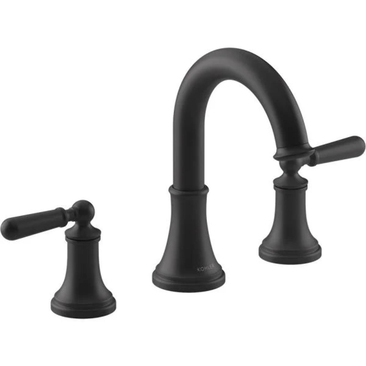 Matte Black 8 in. Widespread Double Handle Bathroom Faucet