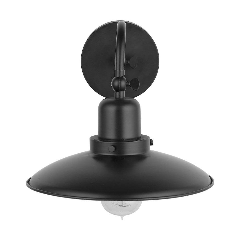 Matte Black Metal Shade Dimmable Plug-In Wall Sconce