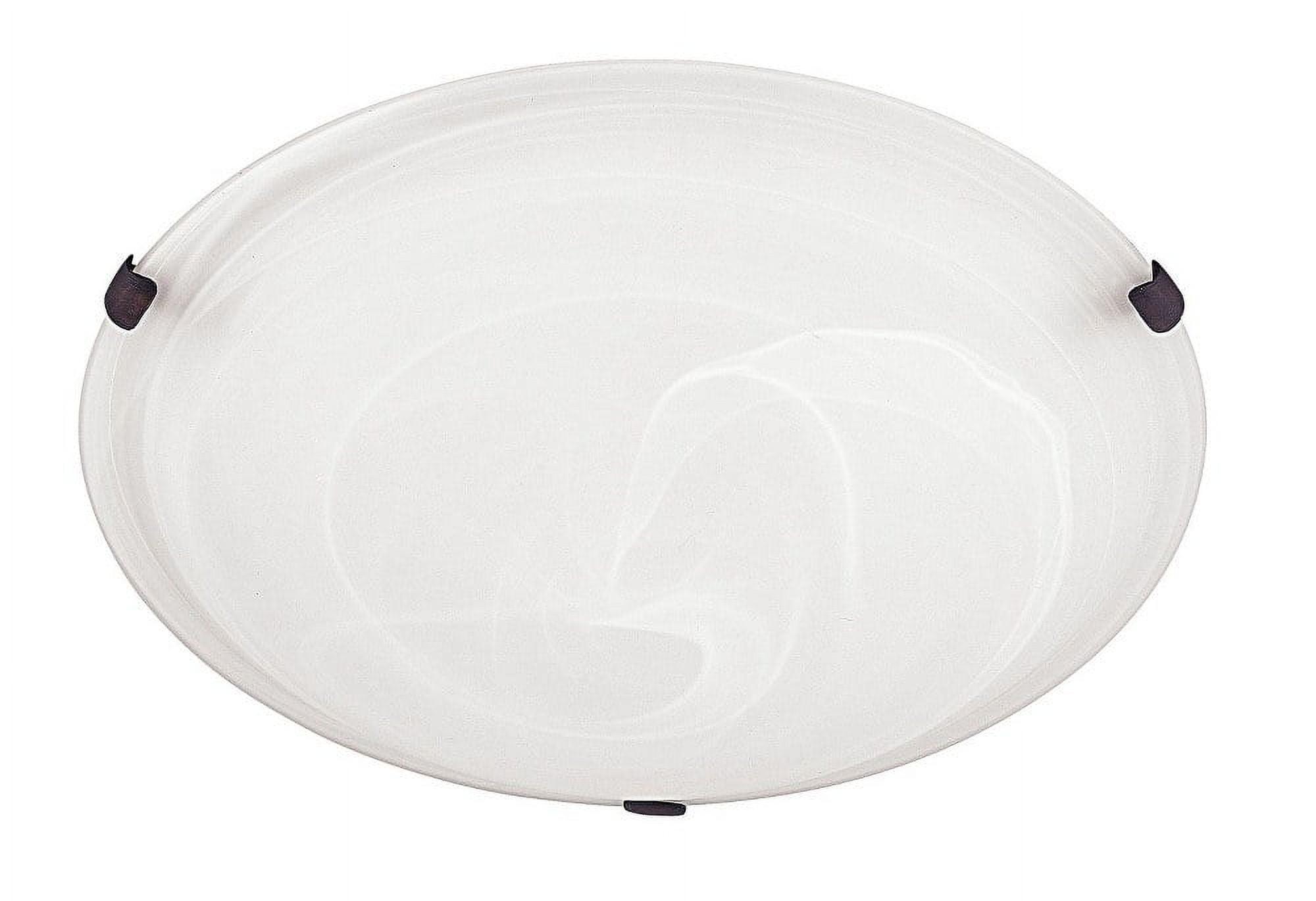 Polished Nickel 2-Light Flush Mount with Faux Alabaster Glass